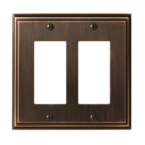 Amerock BP36519ORB Mulholland Double Rocker Wall Plate, Oil Rubbed Bronze, 7.3