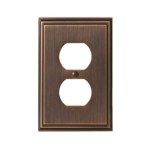Amerock BP36522ORB Mulholland Single Outlet Wall Plate, Oil Rubbed Bronze, 8.3