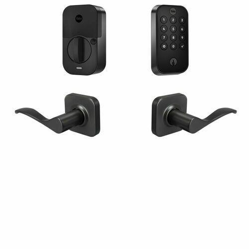 Yale BYRD410BLENWBSP Yale Assure Lock 2 Bundle Keypad Bluetooth Deadbolt Norwood Lever, Black Suede