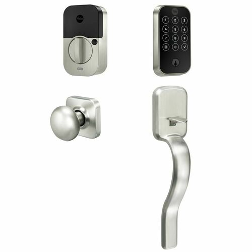 Yale BYRD420WF1RX619 Yale Assure Lock 2 Wi-Fi Deadbolt Ridgefield Handleset Bundle, Satin Nickel