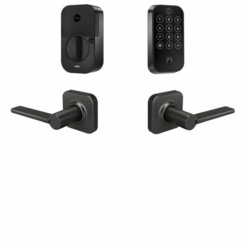Yale BYRD420WF1VLBSP Yale Assure Lock 2 Bundle Wi-Fi Deadbolt, Valdosta Lever, DoorSense, Black Suede