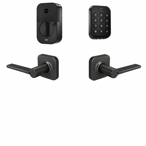 Yale BYRD430BLEVLBSP Yale Assure Lock 2 Bundle Keypad Bluetooth Deadbolt Valdosta Lever, Black Suede