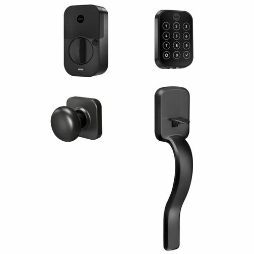 Yale BYRD450WF1RXBSP Yale Assure Lock 2 Wi-Fi Deadbolt Ridgefield Handleset Bundle, Black Suede