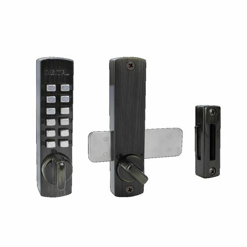 Lockey USA C120AB Keyless Surface Mount Lock - Antique Brass Finish