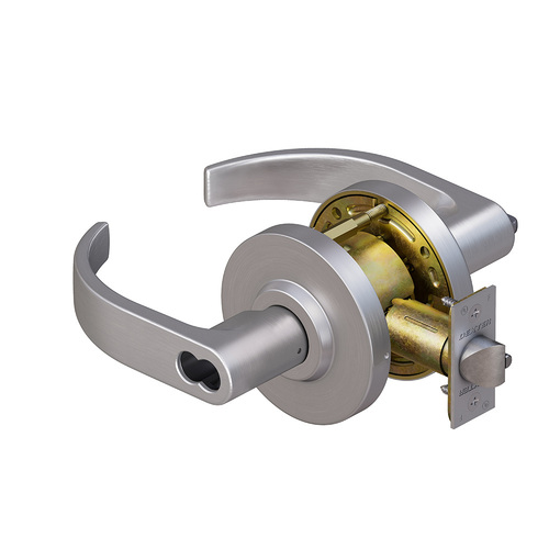 Dexter C2000-CL-ENTR-C-626-SFIC Grade 2 Curved Lever Clutch Cylindrical Lock, Small Format IC, Satin Chrome