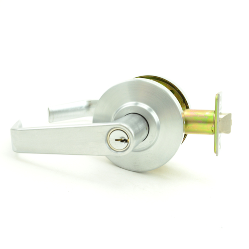 Dexter C2000-ENTR-R-626-KDC Grade 2 Regular Lever Non-Clutch Cylindrical Lock, C Keyway, Satin Chrome