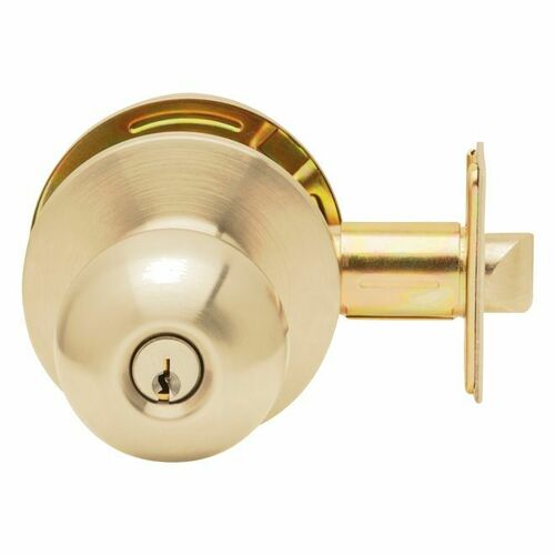 Dexter C2000STRMB605KDC Grade 2 Ball Knob Non-Clutch Cylindrical Lock, C Keyway, Brass Finish