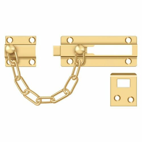 Deltana CDG35CR003 Polished Brass Door Guard Chain and Bolt