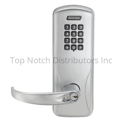Schlage CO100CY70KPSPA626B Sparta Lever Keypad Electronic Lock - Satin Chrome, Classroom/Storeroom
