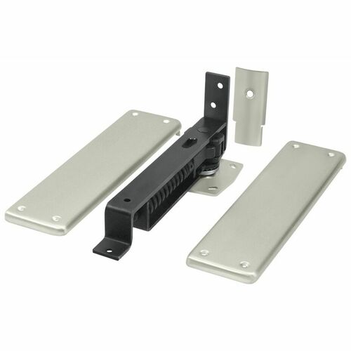 Deltana DASH95U15 Double Action Spring Hinge with Brass Cover Plates, Brushed Nickel
