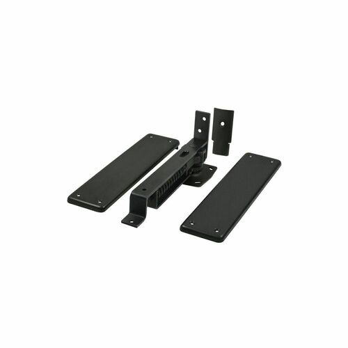 Deltana DASH95U19 Double Action Spring Hinge with Brass Cover Plates, Black Finish