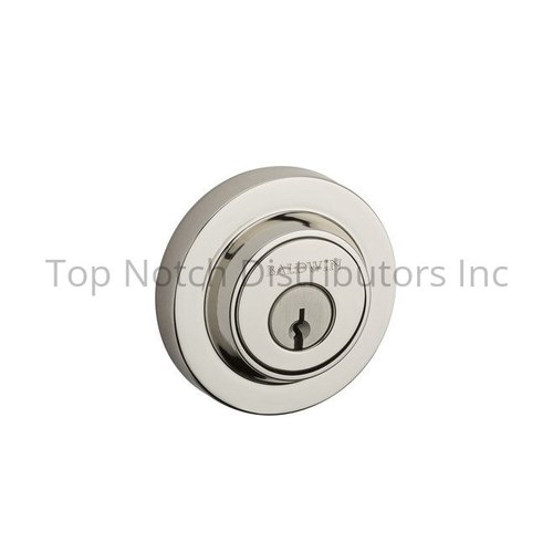 Baldwin DCCRD055 Contemporary Round Double Cylinder Deadbolt, Bright Nickel Finish