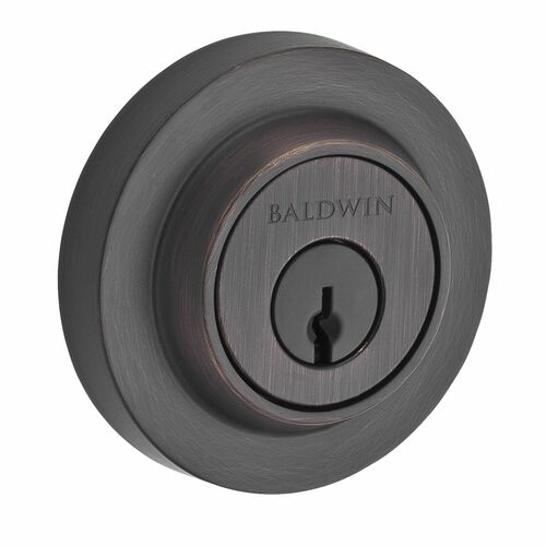 Baldwin DCCRD112 Contemporary Double Cylinder Round Deadbolt, 6AL Latch, Venetian Bronze