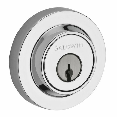 Baldwin DCCRD260 Contemporary Round Double Cylinder Deadbolt, 6AL Latch, Bright Chrome Finish