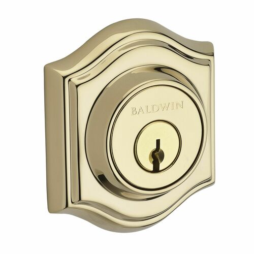 Baldwin DCTAD003S Double Cylinder Arch Deadbolt with SmartKey, Brass Finish, Dual Strike