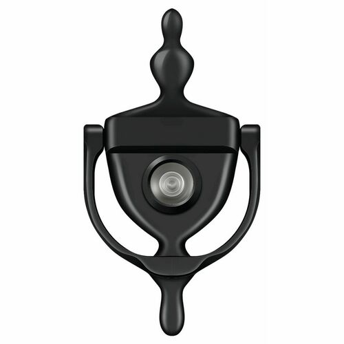 Deltana DKV630U19 Black Forged Iron Door Knocker with Viewer