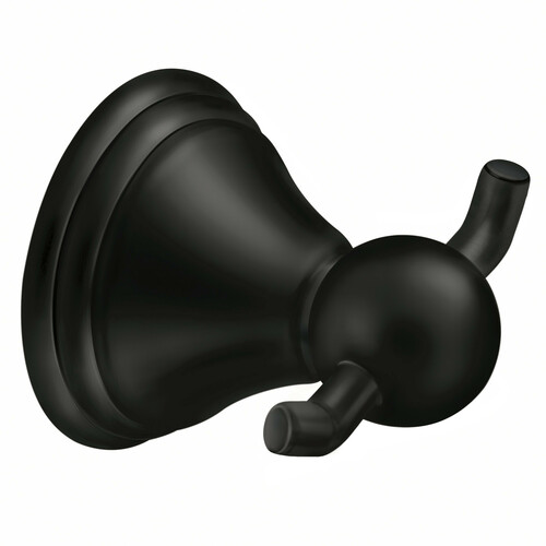 Moen DN8403BL Preston Double Robe Hook - Matte Black Finish