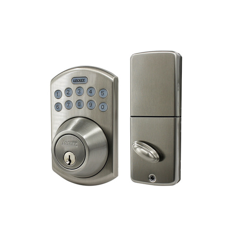 Lockey USA E915SN Satin Nickel Electronic Keypad Deadbolt with Remote Control