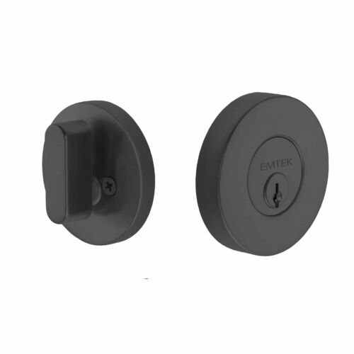 Emtek EE2100MB Expressions Single Cylinder Round Deadbolt, Kwikset, Matte Black