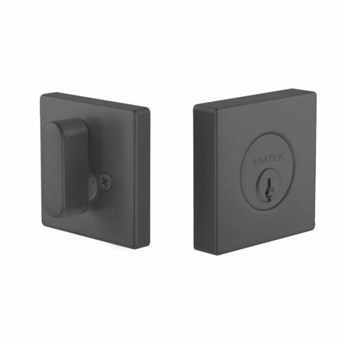 Emtek EE2110MB Expressions Single Cylinder Deadbolt, Kwikset Keyway, Matte Black