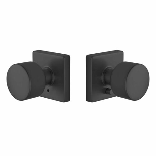 Emtek EE3210PGMB Expressions Privacy Lock with Page Knob, Square Rose, Matte Black
