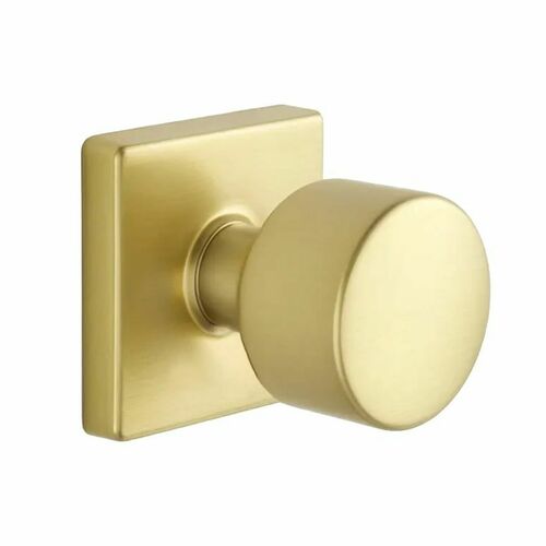 Emtek EE3310PGSB Expressions Dummy Lock with Page Knob, Square Rose, Satin Brass Finish