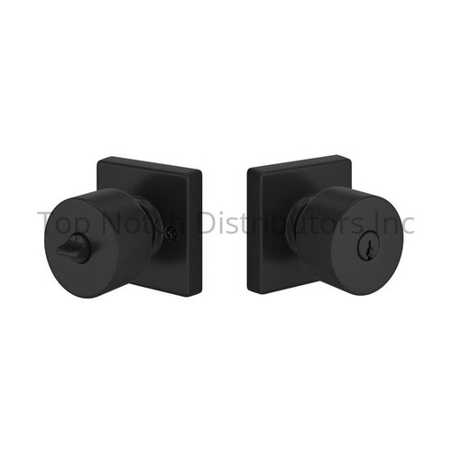 Emtek EE5454PGMB Expressions Keyed Entry Lock with Page Knob Square Rose Matte Black Finish