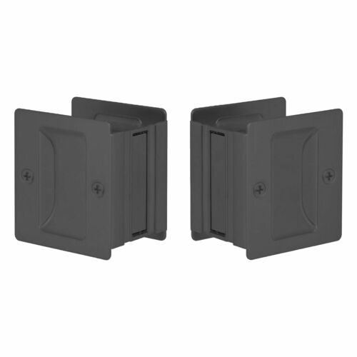 Emtek EEPDSQU64MB Expressions Square Passage Pocket Door Lock - Matte Black Finish