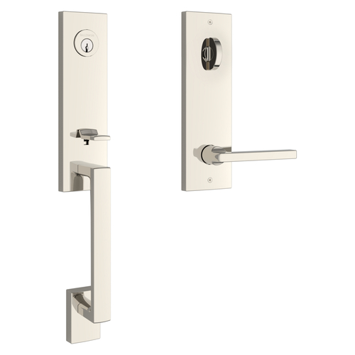 Baldwin EESEAXSQUCQE055 Seattle Emergency Egress Handleset, Square Lever, Bright Nickel Finish