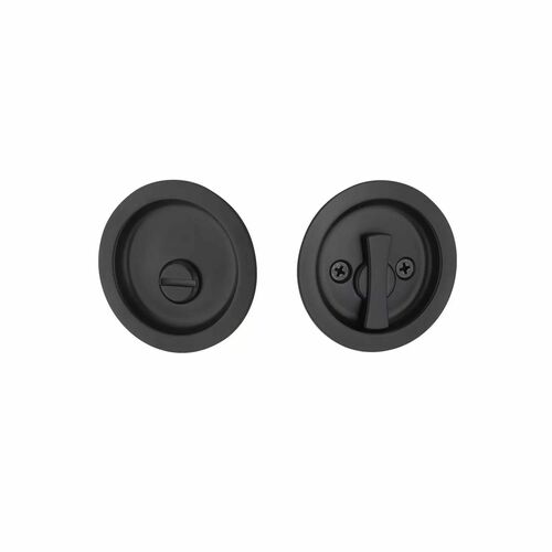 Emtek EETPDRND63MB Expressions Round Privacy Pocket Door Lock - Matte Black