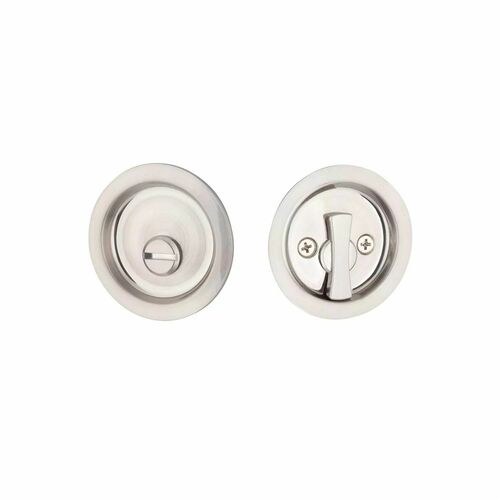 Emtek EETPDRND63SN Expressions Round Privacy Pocket Door Lock - Satin Nickel Finish