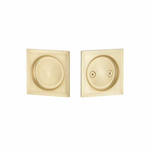 Emtek EETPDSQU62SB Expressions Square Passage Tubular Pocket Door Lock - Satin Brass Finish