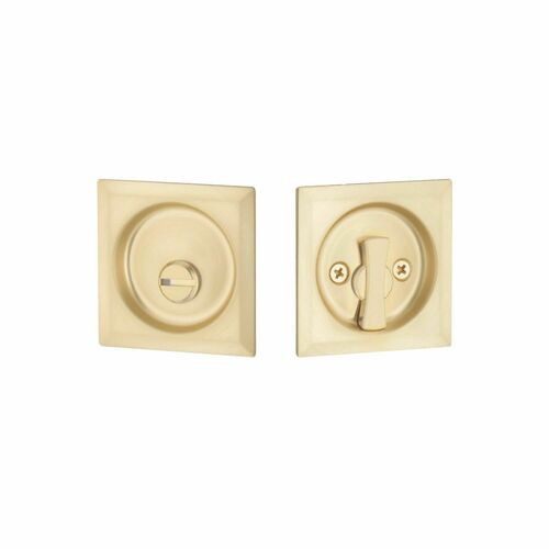 Emtek EETPDSQU63SB Expressions Privacy Tubular Pocket Door Lock - Satin Brass Finish