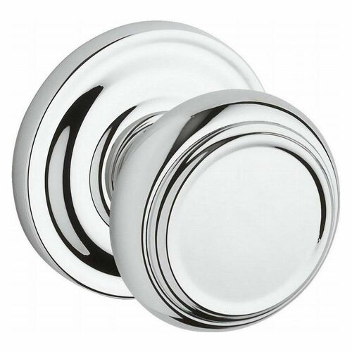 Baldwin ENTRATRR260 Traditional Knob Round Rose with 6AL Latch, Dual Strike, Bright Chrome