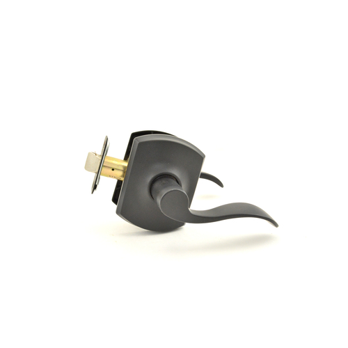Schlage F10ACC622GRW Accent Lever Greenwich Rose Passage Lock, Matte Black, 16080 Latch