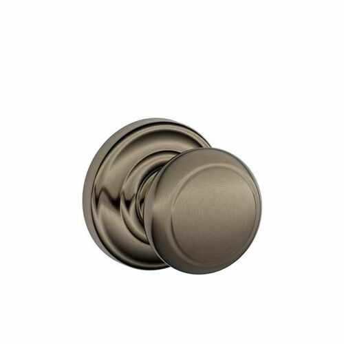 Schlage F10AND620AND Andover Passage Knob Rose Lockset with 16080 Latch, Antique Nickel Finish