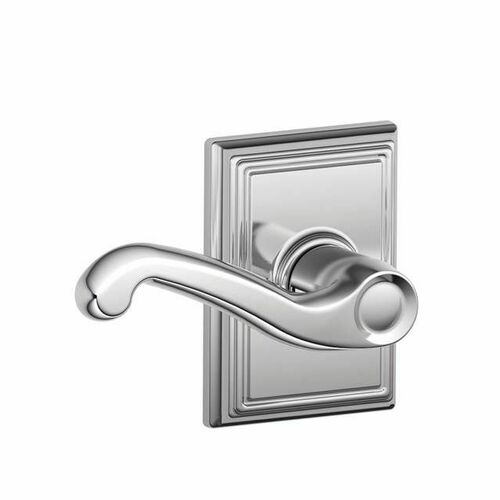 Schlage F10FLA625ADD Flair Lever Addison Rose Passage Lock, 16080 Latch, 10027 Strike, Chrome