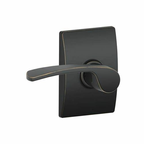 Schlage F10MER716CEN Merano Aged Bronze Passage Lock with 16080 Latch and 10027 Strike