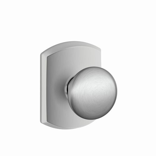 Schlage F10PLY626GRW Plymouth Knob Greenwich Rose Passage Lock, Satin Chrome Finish
