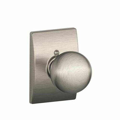 Schlage F170ORB619CEN Orbit Knob with Century Rose Half Dummy - Satin Nickel Finish