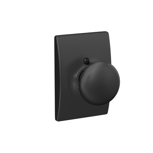 Schlage F170 PLY 622 CEN Plymouth Knob with Century Rose Half Dummy - Matte Black Finish