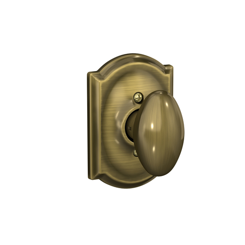 Schlage F170 SIE 609 CAM Siena Half Dummy Knob with Camelot Rose, Antique Brass Finish