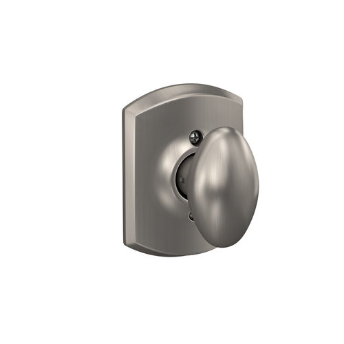 Schlage F170SIE619GRW Siena Knob with Greenwich Rose Half Dummy - Satin Nickel Finish