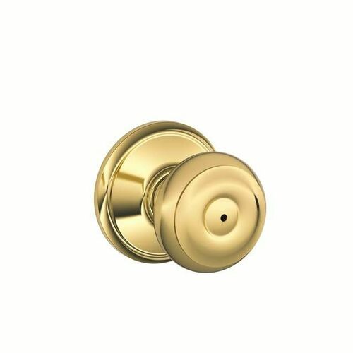 Schlage F40GEO605619 Georgian Privacy Knob Lock, 16080 Latch, 10027 Strike, Bright Brass/Satin Nickel