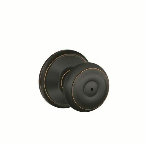 Schlage F40GEO716619 Georgian Privacy Knob Lock, Aged Bronze, 16080 Latch, 10027 Strike