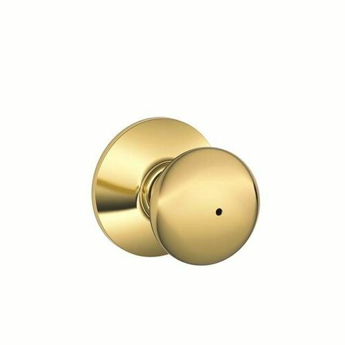 Schlage F40PLY605626 Plymouth Privacy Knob Lock, 16080 Latch, 10027 Strike, Bright Brass Finish