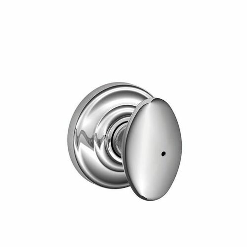 Schlage F40 SIE 625 AND Siena Privacy Knob Andover Rose, Bright Chrome, 16080 Latch, 10027 Strike