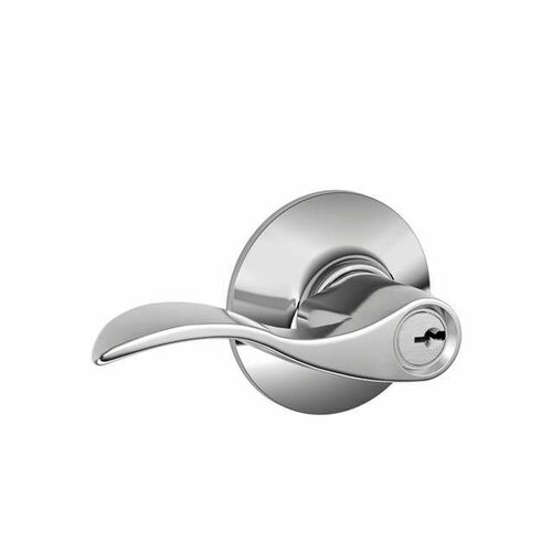 Schlage F51AACC625 Accent Lever Keyed Entry Lock C Keyway, 16211 Latch, Bright Chrome Finish