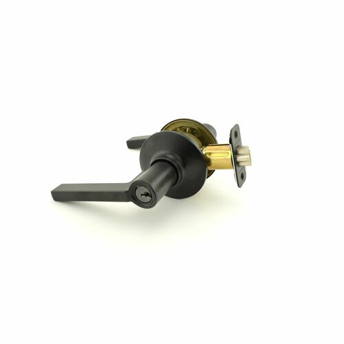 Schlage F51ALAT622 Latitude Keyed Entry Lever Lock, C Keyway, Matte Black Finish