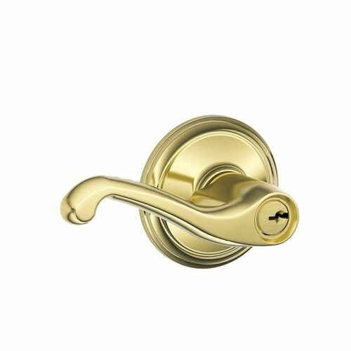 Schlage FB50FLA605 Flair Lever Combo Pack with 12334 Latch Dual Strikes, Bright Brass Finish
